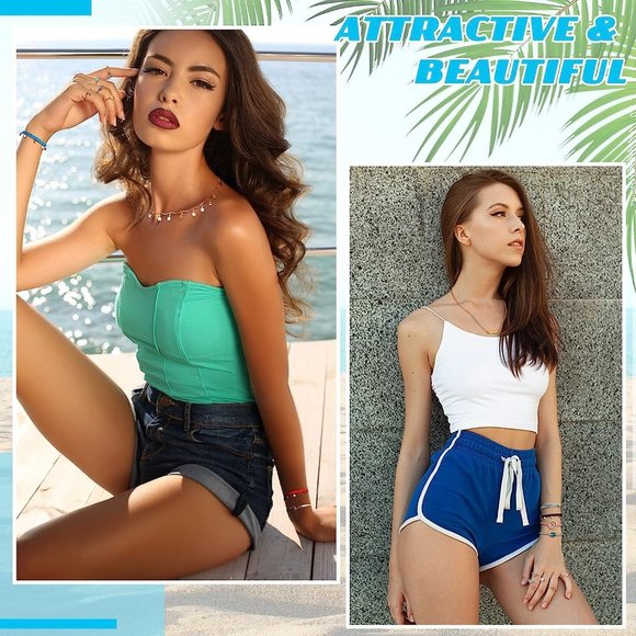 NEW 60 Pcs Surfer Wave Strand Bracelet Summer Layered Choker Pendant Nec… - Picture 4 of 7